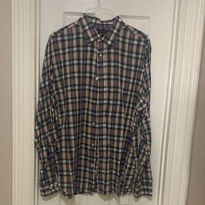 NEW Banana Republic Men's Blue,Yellow&White Plaid Button Down Shirt;XL;Dapper